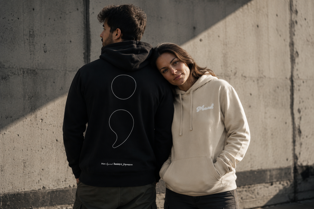 Models wearing the MAAD Peace Hoody & MAAD Samurai Hoody